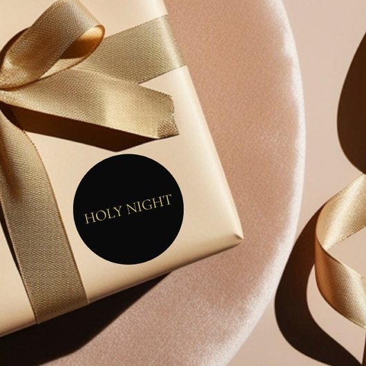 HOLY NIGHT Minimalist Christian Christmas Runder Aufkleber