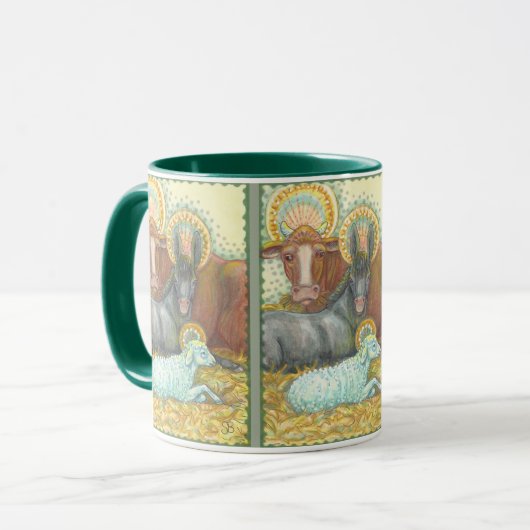 HOLY NIGHT Nativanimals in stabilen RINGER TASSE (Vorderseite Links)