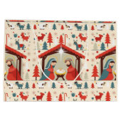 Holy Night Nativity Christmas Gift Bag Große Geschenktüte (Rückseite)