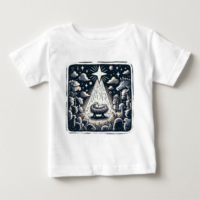 Holy Night Nativity: Contrast Art Baby T-shirt (Vorderseite)