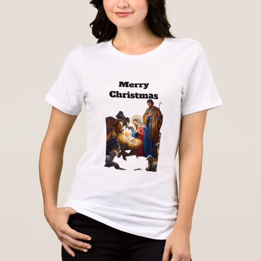 Holy Night of Peace The Nativity Glow Silent Night Tri-Blend Shirt (Vorderseite)