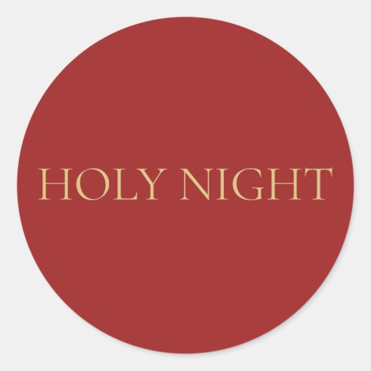 HOLY NIGHT Red Minimal Christmas Sticker #4 (Vorderseite)