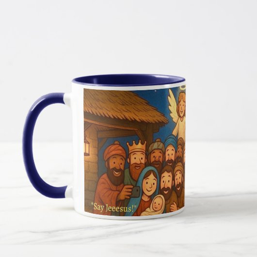 Holy Night Selfie Christmas 11 oz Coffee Mug Tasse (Links)