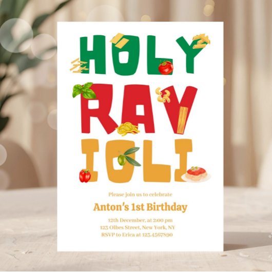 Holy Ravioli Italia Pasta Thema Geburtstag Einladung