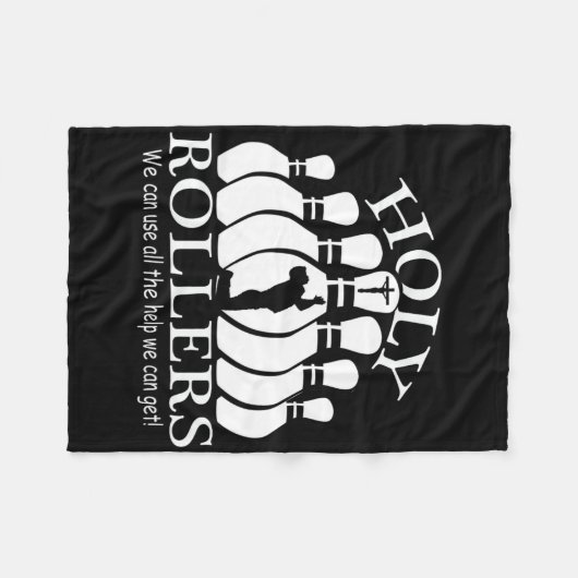 Holy Rollers Matching Bowling Team Fleecedecke (Vorderseite (Horizontal))