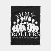 Holy Rollers Matching Bowling Team Fleecedecke (Vorderseite)