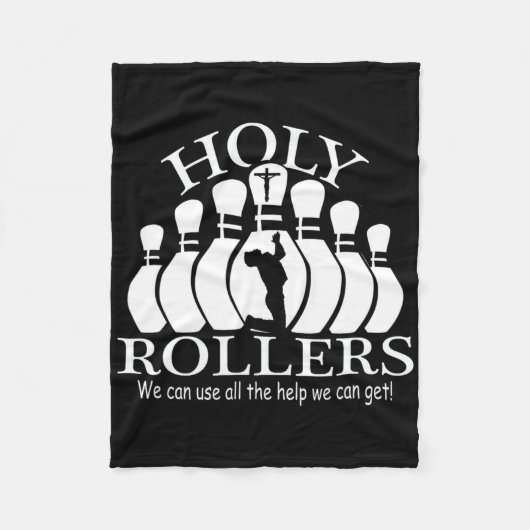 Holy Rollers Matching Bowling Team Fleecedecke (Vorderseite)