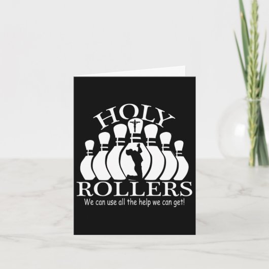 Holy Rollers Matching Bowling Team Karte (Vorderseite)