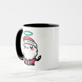 Holy Santa Roly Mug – Cute Meditating Santa Claus  Tasse (Vorderseite Links)