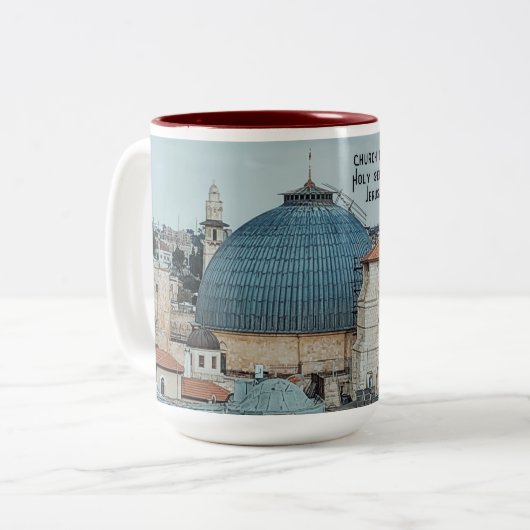 Holy Sepulchre Christian-theme faith-inspired Zweifarbige Tasse (Vorderseite Links)