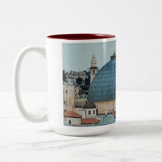 Holy Sepulchre Christian-theme faith-inspired Zweifarbige Tasse (Links)