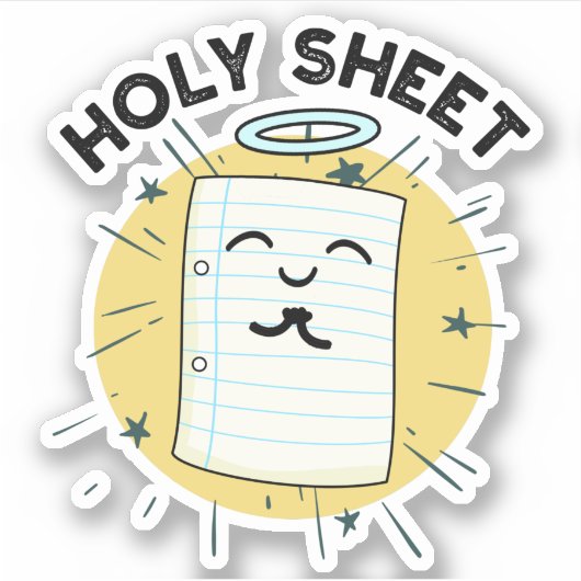 Holy Sheet Funny Halo Paper Puff Aufkleber (Vorderseite)