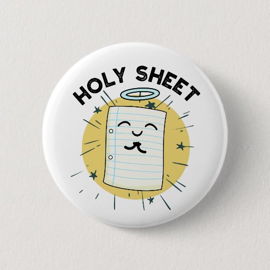 Holy Sheet Funny Halo Paper Puff Button (Vorderseite)