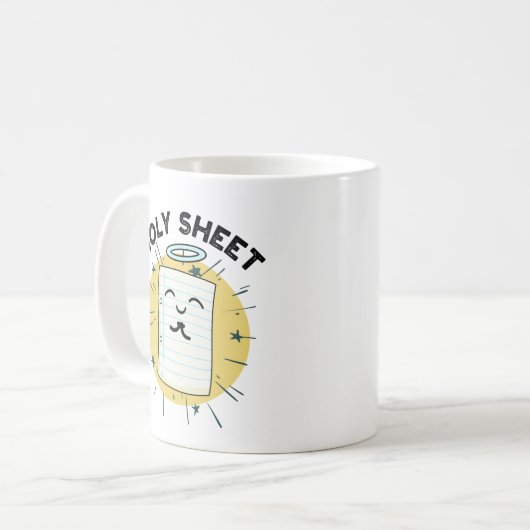 Holy Sheet Funny Halo Paper Puff Kaffeetasse (Vorderseite Links)