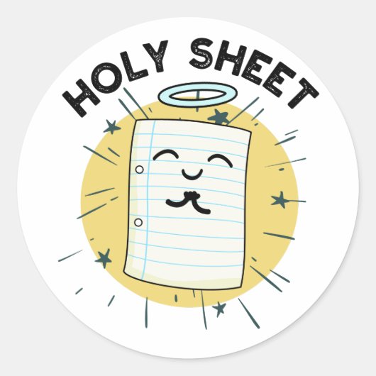 Holy Sheet Funny Halo Paper Puff Runder Aufkleber (Vorderseite)