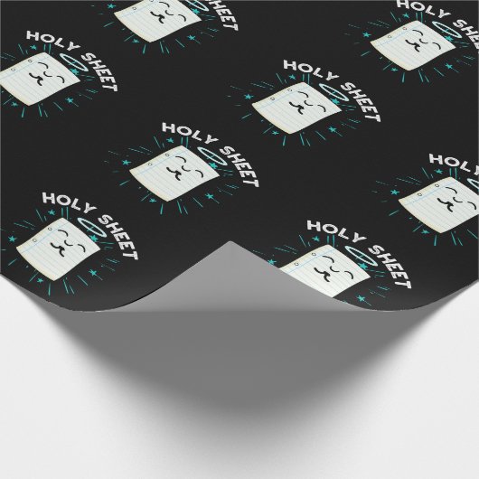 Holy Sheet Funny Halo Paper Pun Dark BG Geschenkpapier (Ecke)