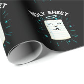 Holy Sheet Funny Halo Paper Pun Dark BG Geschenkpapier (Rolleneckpunkt)