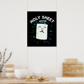 Holy Sheet Funny Halo Paper Pun Dark BG Poster (Küche)
