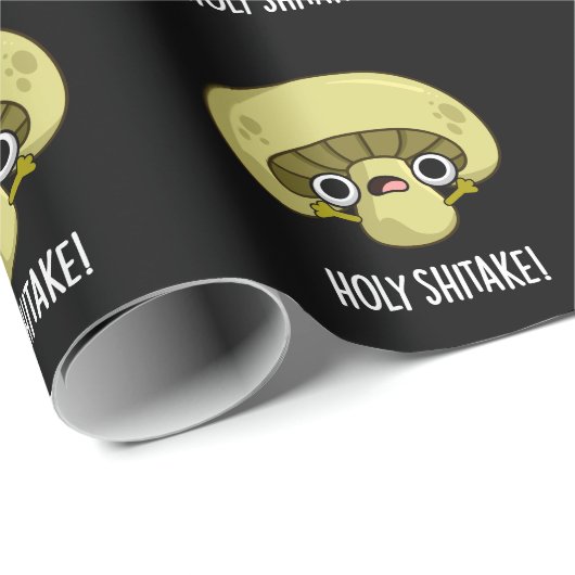 Holy Shitake Funny Mushroom Pun Dark BG Geschenkpapier (Rolleneckpunkt)