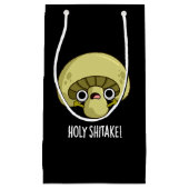 Holy Shitake Funny Mushroom Pun Dark BG Kleine Geschenktüte (Vorderseite)