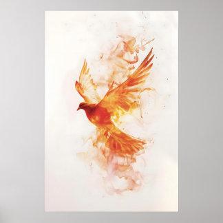 Holy Spirit Dove Pentecost Watercolor Flame Art Poster