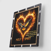 Holy Spirit Eagle Flaming Heart Devotion Romans 5 Quadratische Wanduhr (Winkel)