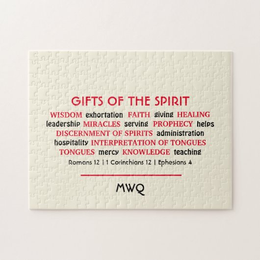 HOLY SPIRIT GIFTS | Monogramm | Christlich Puzzle (Horizontal)