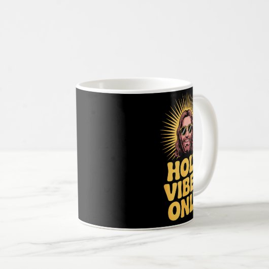 Holy Vibes Only Funny Jesus Religious Christian Fa Kaffeetasse (VorderseiteRechts)