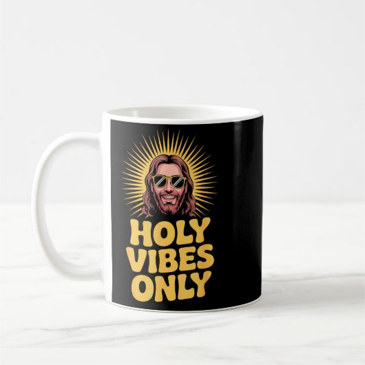Holy Vibes Only Funny Jesus Religious Christian Fa Kaffeetasse (Links)