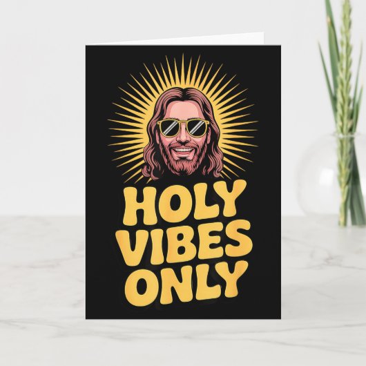 Holy Vibes Only Funny Jesus Religious Christian Fa Karte (Vorderseite)