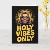 Holy Vibes Only Funny Jesus Religious Christian Fa Karte (Gelbe Blume)