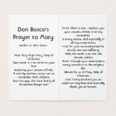 Holy Virgin Mary, Help of Christians, Prayer Card (Innenseite Aufgefaltet)