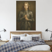 Holy Warrior Maiden – Sacred Silver Armor Guardian Leinwanddruck (Insitu (Schlafzimmer))