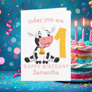 Holycow! Es ist der 1. Geburtstag einer Niedlichen Karte