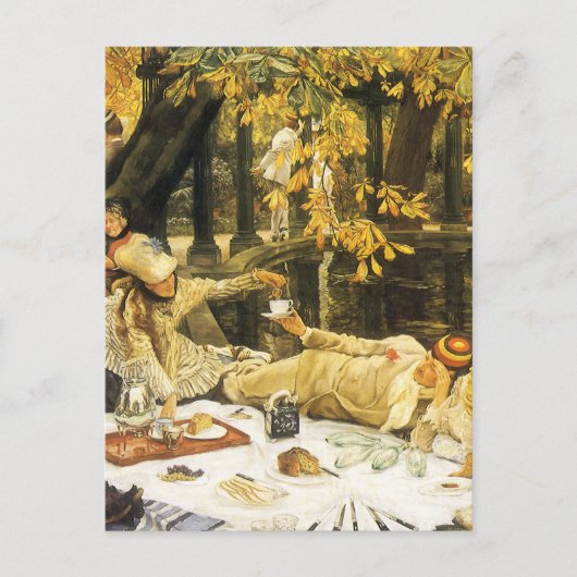 Holyday, the Picnic by James Tissot, Viktorianisch Postkarte (Vorderseite)