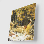 Holyday, the Picnic by James Tissot, Viktorianisch Quadratische Wanduhr (Winkel)