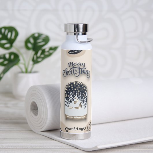holydays_2_a helle Weihnachten_2 Trinkflasche (Yoga)