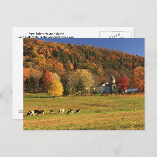Holyoke-Bauernhof im Herbst Postkarte (Vorne/Hinten)