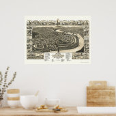 Holyoke, MA Panorama Karte - 1881 Poster (Küche)