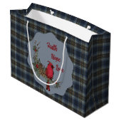 Holyrood Scottish Clan Tartan  Kardinal Große Geschenktüte (Rückseite Schrägansicht)