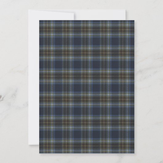Holyrood Tartan mit Perlenrahmen Einladung (Rückseite)