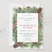 Holys Berries Pine Cone Weihnachtsbindungsparty Einladung (Vorderseite)