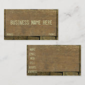 Holz, antike Boards, geerbt Visitenkarte (Vorne/Hinten)