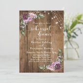 Holz, Aquarell Blume & Lights Probe Abendessen Einladung (Stehend Vorderseite)