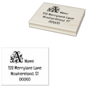 Holz Art Briefmarke erste A mit Adresse. Gummistempel (Stempel)