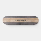 Holz auf dunklem Hintergrund, Name Skateboard (Horizontal)
