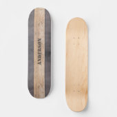 Holz auf dunklem Hintergrund, Name Skateboard (Vorderseite)