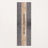 Holz auf dunklem Hintergrund, Name Yogamatte (Vorderseite)