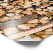 Holz auf einem Haufen Fotodruck (Ecke)