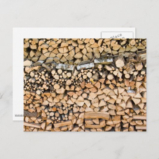 Holz auf einem Haufen Postkarte (Vorne/Hinten)